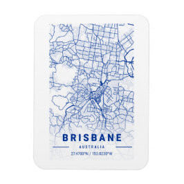 Imán Mapa azul de la ciudad de Brisbane