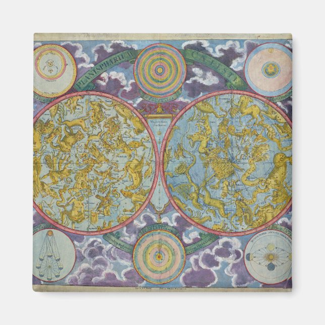 Imán Mapa celeste de los planetas (Frente)