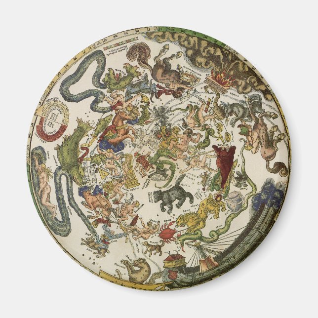 Imán Mapa celestial de Peter Apian, astronomía del (Frente)