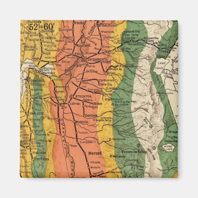Imán Mapa climático de California (Frente)