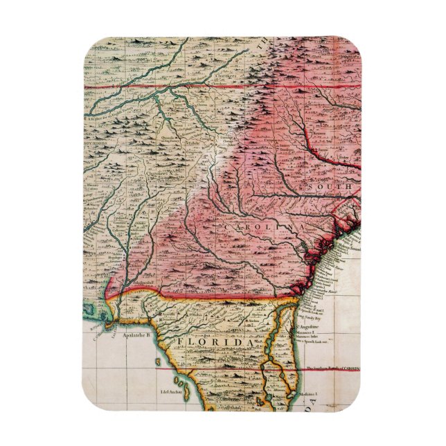 IMÁN MAPA COLONIAL AMÉRICA, 1733 (Vertical)