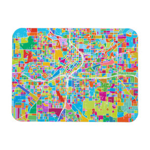 Imán Mapa colorido de Atlanta