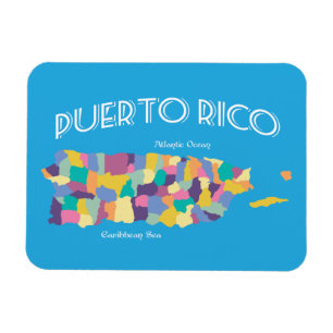 Imán Mapa colorido de Puerto Rico