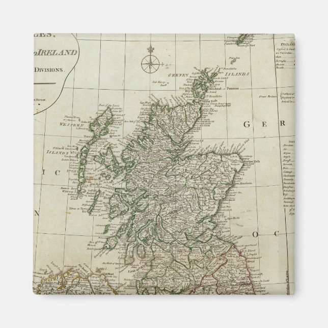 Imán Mapa completo de las Islas Británicas (Frente)