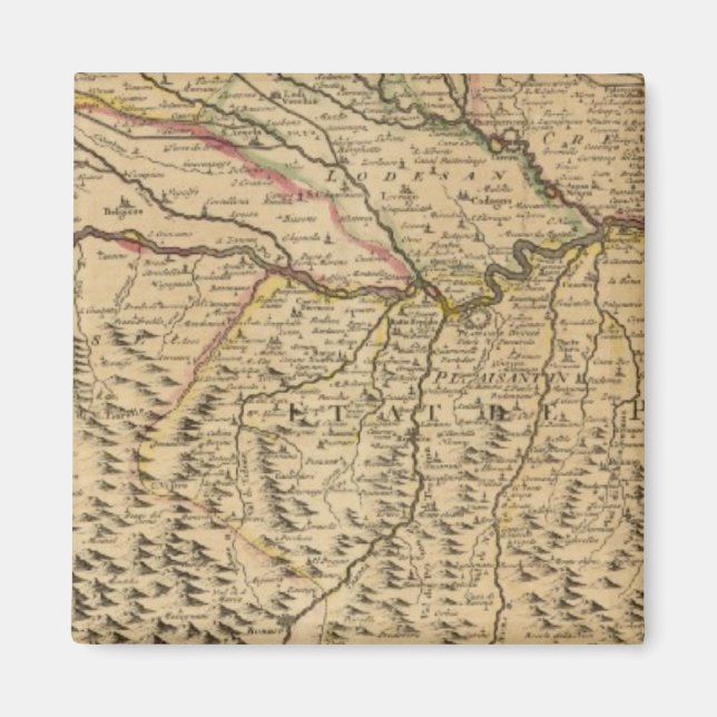 Imán Mapa compuesto del valle del río Po (Frente)