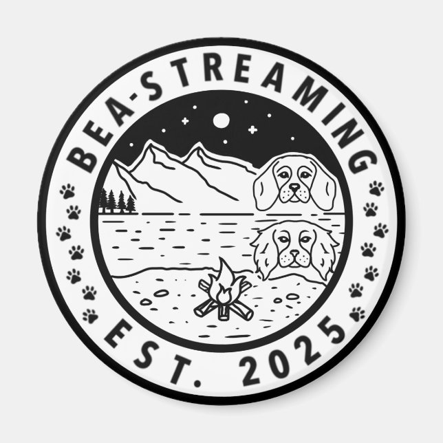 Imán Mapa con el logotipo de Bea-Streaming (Frente)