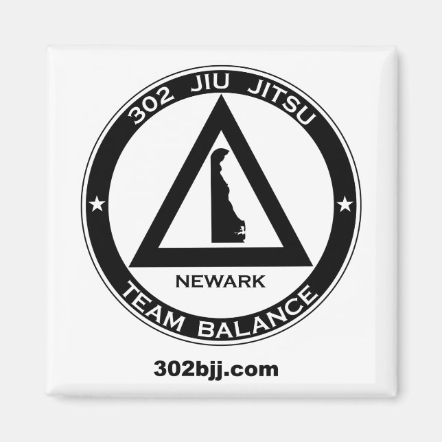 Imán Mapa con el logotipo de Jiu Jitsu 302 (Frente)