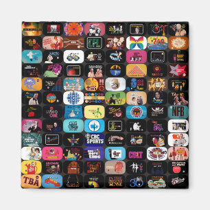 Imán Mapa cuadrado de logotipos y gráficos de CBC