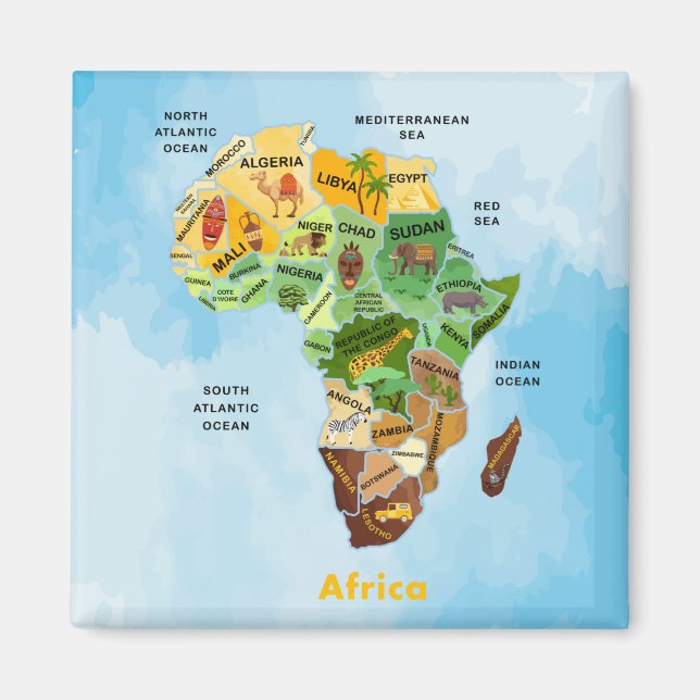 Imán Mapa de África (Frente)