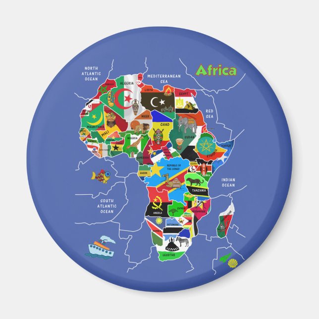 Imán Mapa de África (Frente)