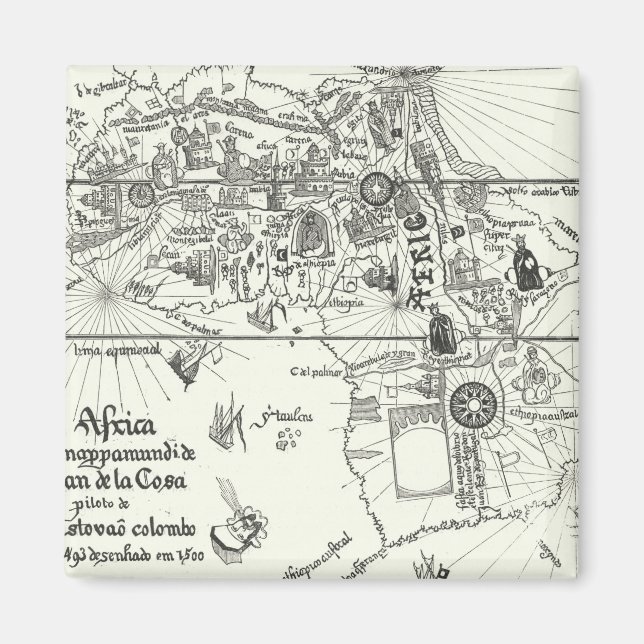 Imán Mapa de África | 1500 (Frente)