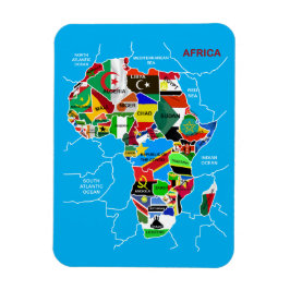 Imán Mapa de África con banderas