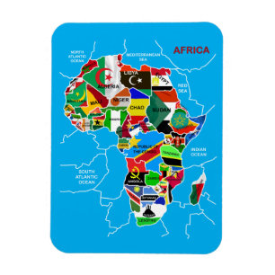 Imán Mapa de África con banderas