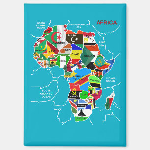 Imán Mapa de África con banderas