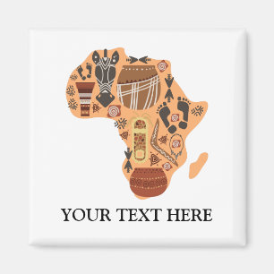 Imán Mapa de África con patrimonio cultural africano
