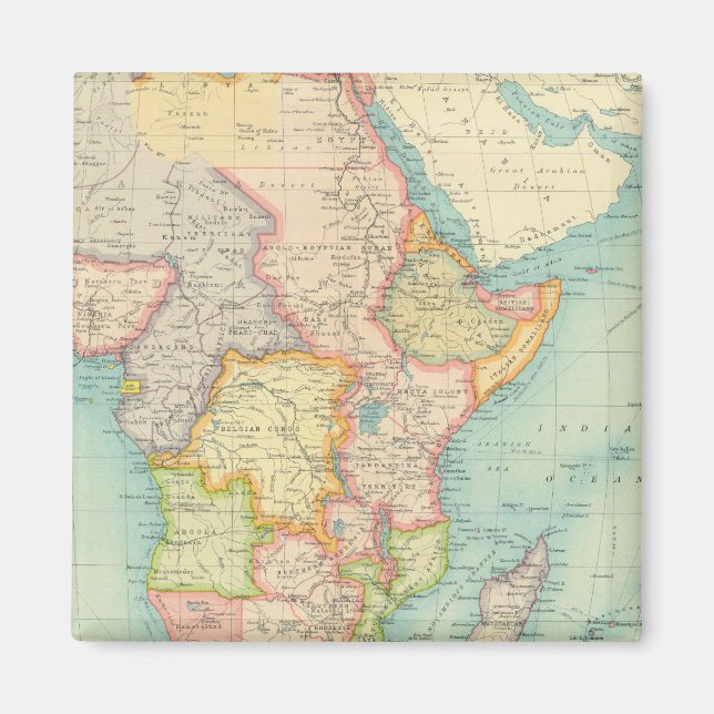 Imán Mapa de África con rutas de envío (Frente)