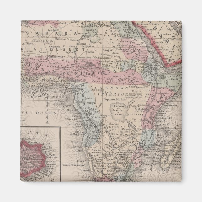 Imán Mapa de África con Santa Elena (Frente)