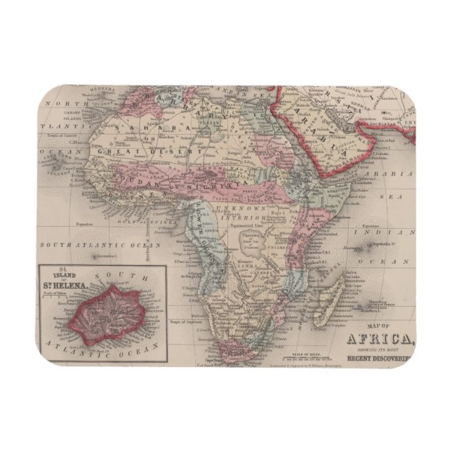 Imán Mapa de África con Santa Elena (Horizontal)