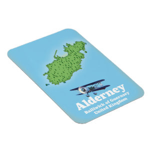 Imán Mapa de Alderney Bailiwick de Guernsey Reino Unido