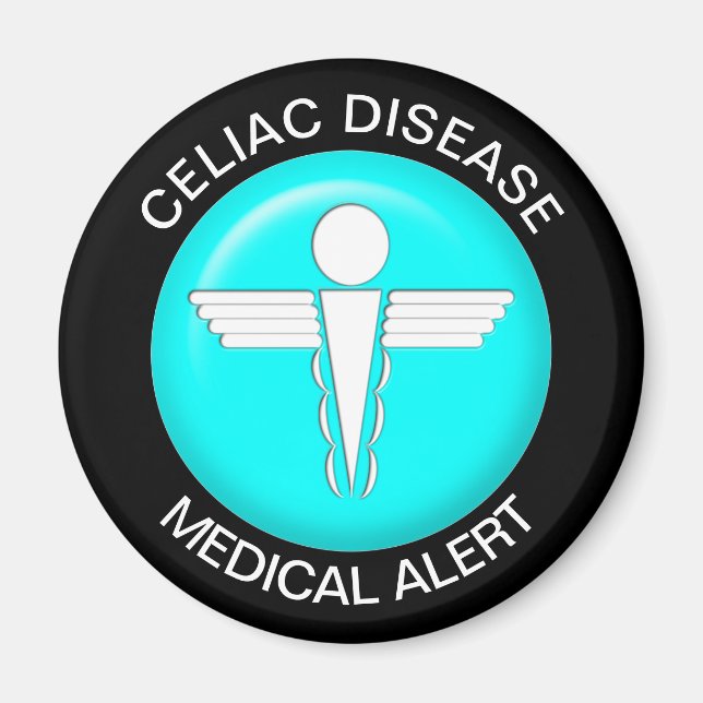 Imán Mapa de Alerta Médica de Enfermedades Celiáceas (Frente)
