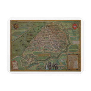 Imán Mapa de Amberes, de "Civitates Orbis Terrarum"