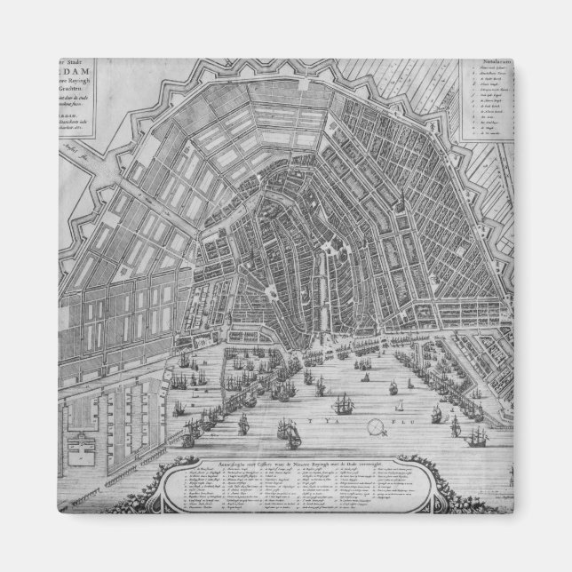 Imán Mapa de Amsterdam, 1662 (Frente)