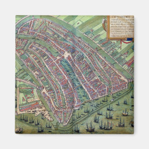 Imán Mapa de Amsterdam, de 'Civitates Orbis Terrarum