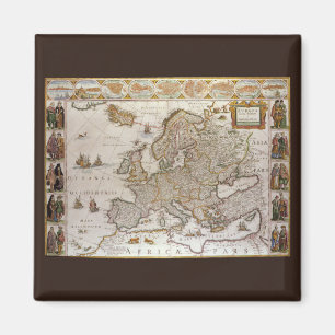 Imán Mapa de Antigüedades de Europa por Willem Jansz Bl