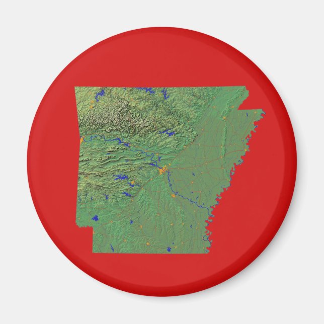 Imán Mapa de Arkansas (Frente)