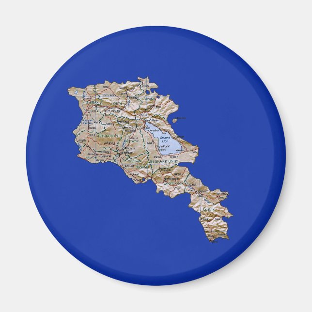 Imán Mapa de Armenia (Frente)