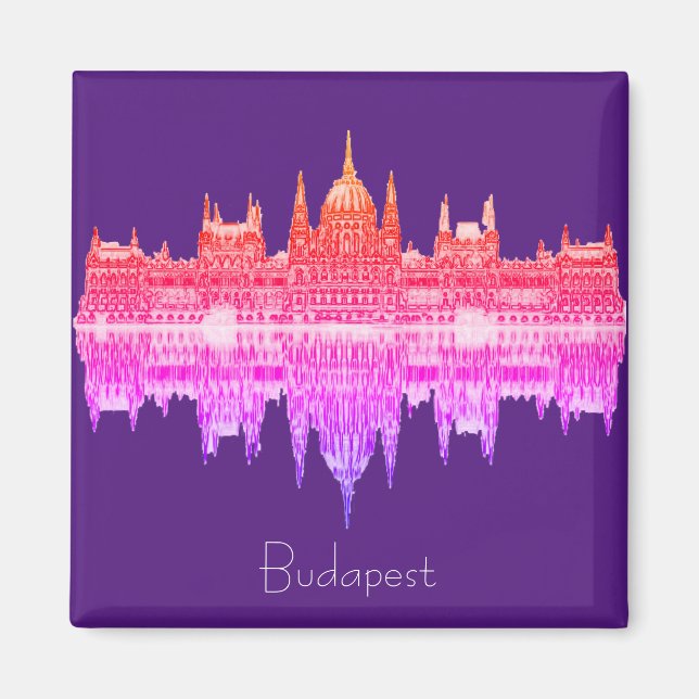 Imán Mapa de arquitectura del Parlamento de Budapest Hu (Frente)