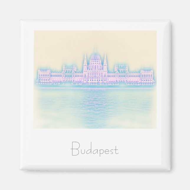 Imán Mapa de arquitectura del Parlamento de Budapest Hu (Frente)