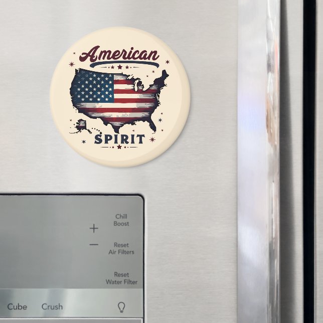 Imán Mapa de arte perturbado de la bandera norteamerica (In situ (nevera))