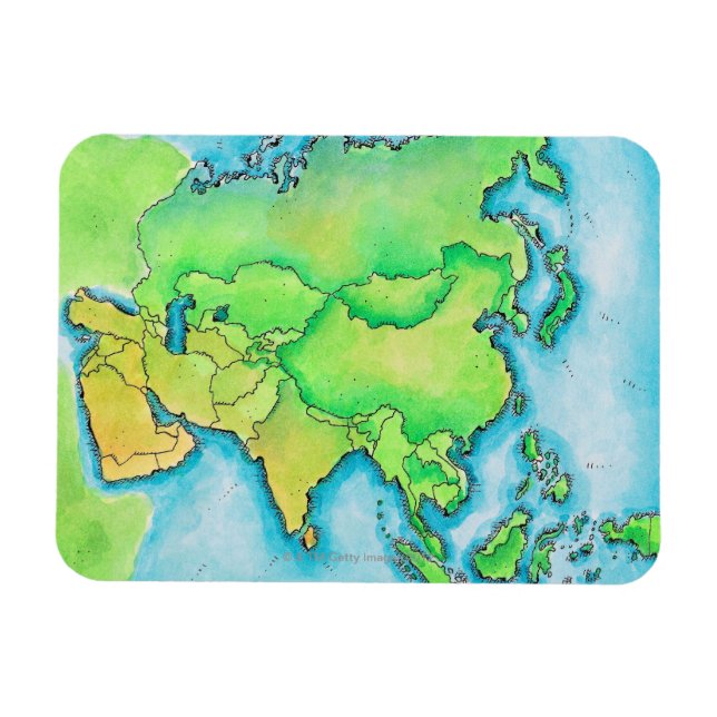 Imán Mapa de Asia (Horizontal)
