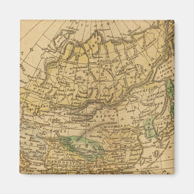 Imán Mapa de Asia por Worcester (Frente)