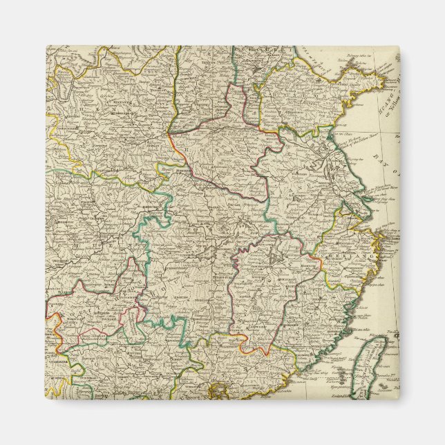 Imán Mapa de atlas de China y Corea (Frente)