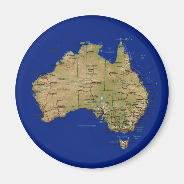 Imán Mapa de Australia (Frente)