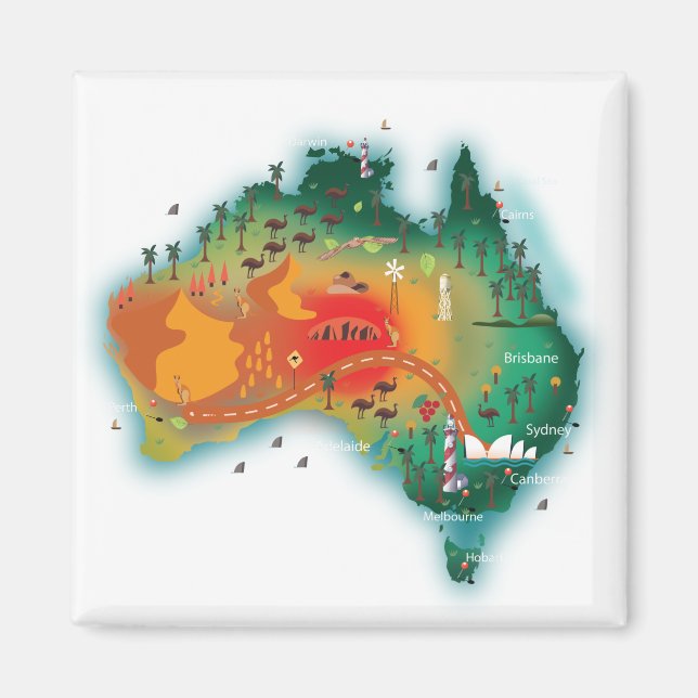 Imán Mapa de Australia (Frente)