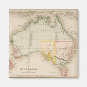 Imán Mapa de Australia y de Nueva Zelanda