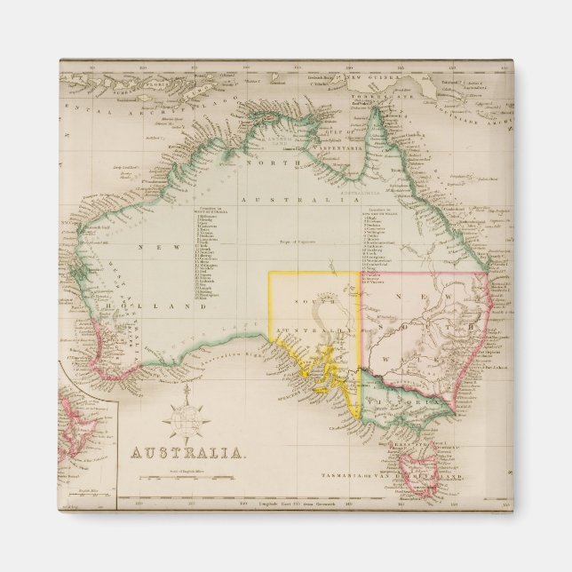 Imán Mapa de Australia y Nueva Zelanda (Frente)