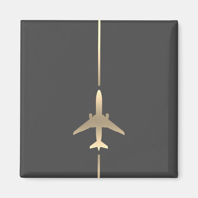 Imán Mapa de Aviación minimalista (Frente)