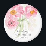 Imán Mapa de Baby Shower floral de primaverales<br><div class="desc">Impresionante diseño floral de ducha de bebé con hermosas flores de manantial de acuarela,  incluyendo flores de cerezo rosado. Visite nuestra tienda para ver toda nuestra colección de flores de primavera.</div>