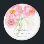 Imán Mapa de Baby Shower floral de primaverales<br><div class="desc">Impresionante diseño floral de ducha de bebé con hermosas flores de manantial de acuarela,  incluyendo flores de cerezo rosado. Visite nuestra tienda para ver toda nuestra colección de flores de primavera.</div>