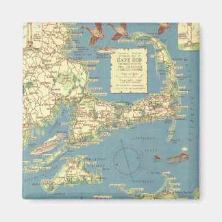 Imán Mapa de bacalao de Cabo Vintage (1940)