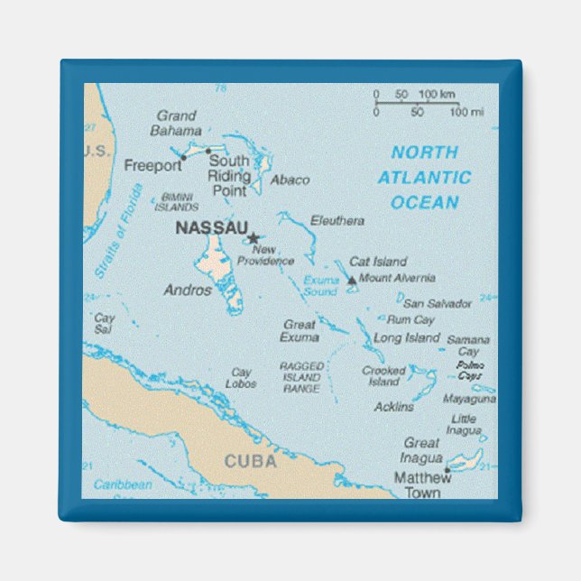 Imán Mapa de Bahamas (Frente)