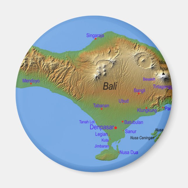 Imán Mapa de Bali Holliday (Frente)