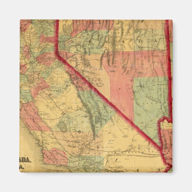 Imán Mapa de Bancroft de California, Nevada, Utah (Frente)