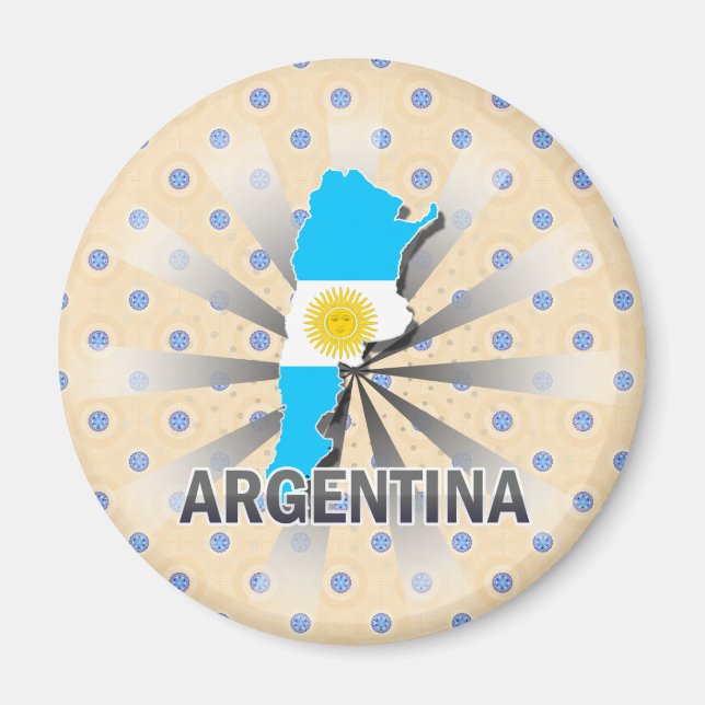 Imán Mapa de bandera de Argentina 2.0 (Frente)