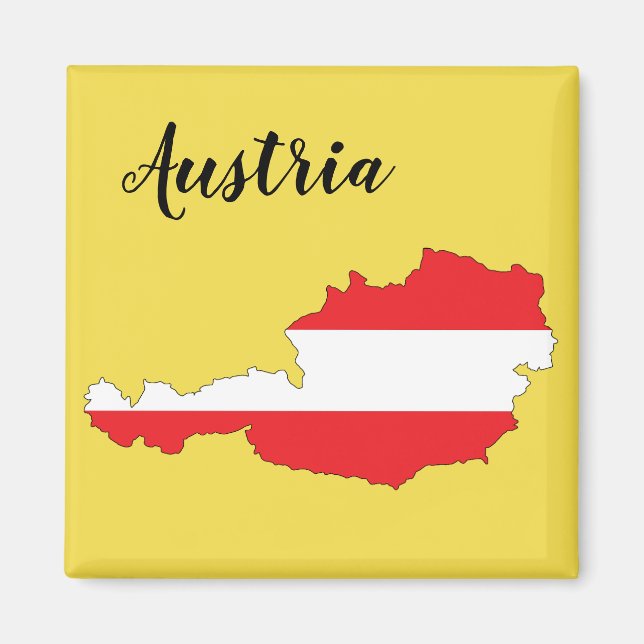 Imán Mapa de bandera de Austria (Frente)