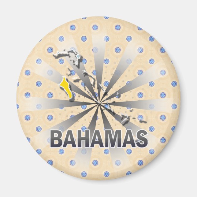 Imán Mapa de bandera de Bahamas 2.0 (Frente)